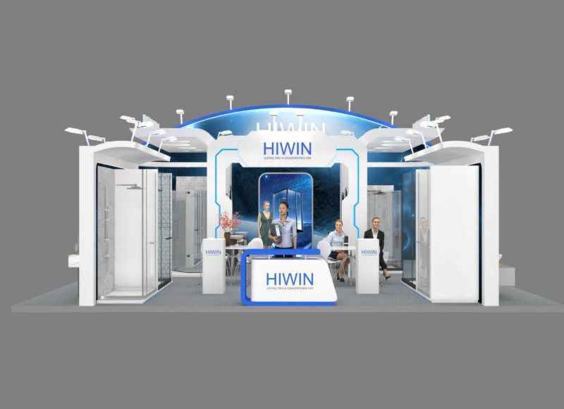 Thiết kế 3D gian hàng trước khi thi công hoàn thiện