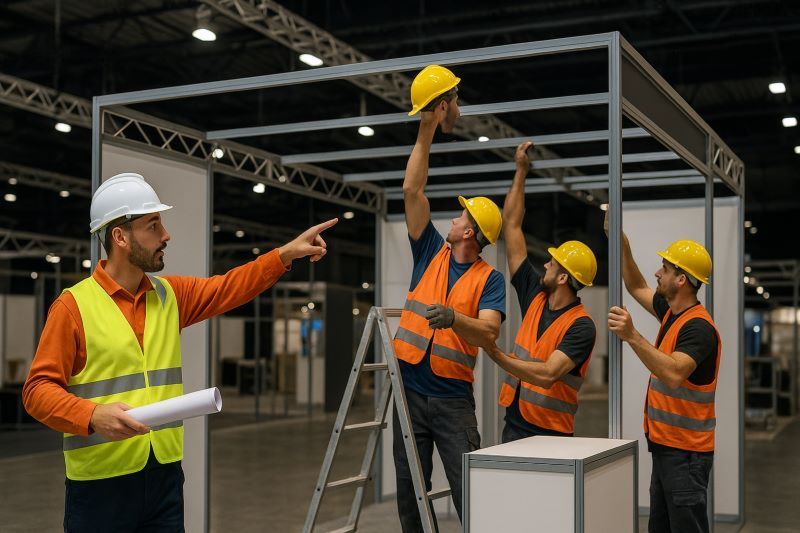 Giám sát thi công đúng tiến độ để đảm bảo gian hàng có hiệu quả trưng bày lý tưởng
