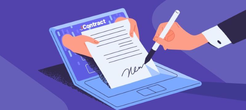 Ký kết hợp đồng thiết kế gian hàng với đại diện đơn vị tổ chức